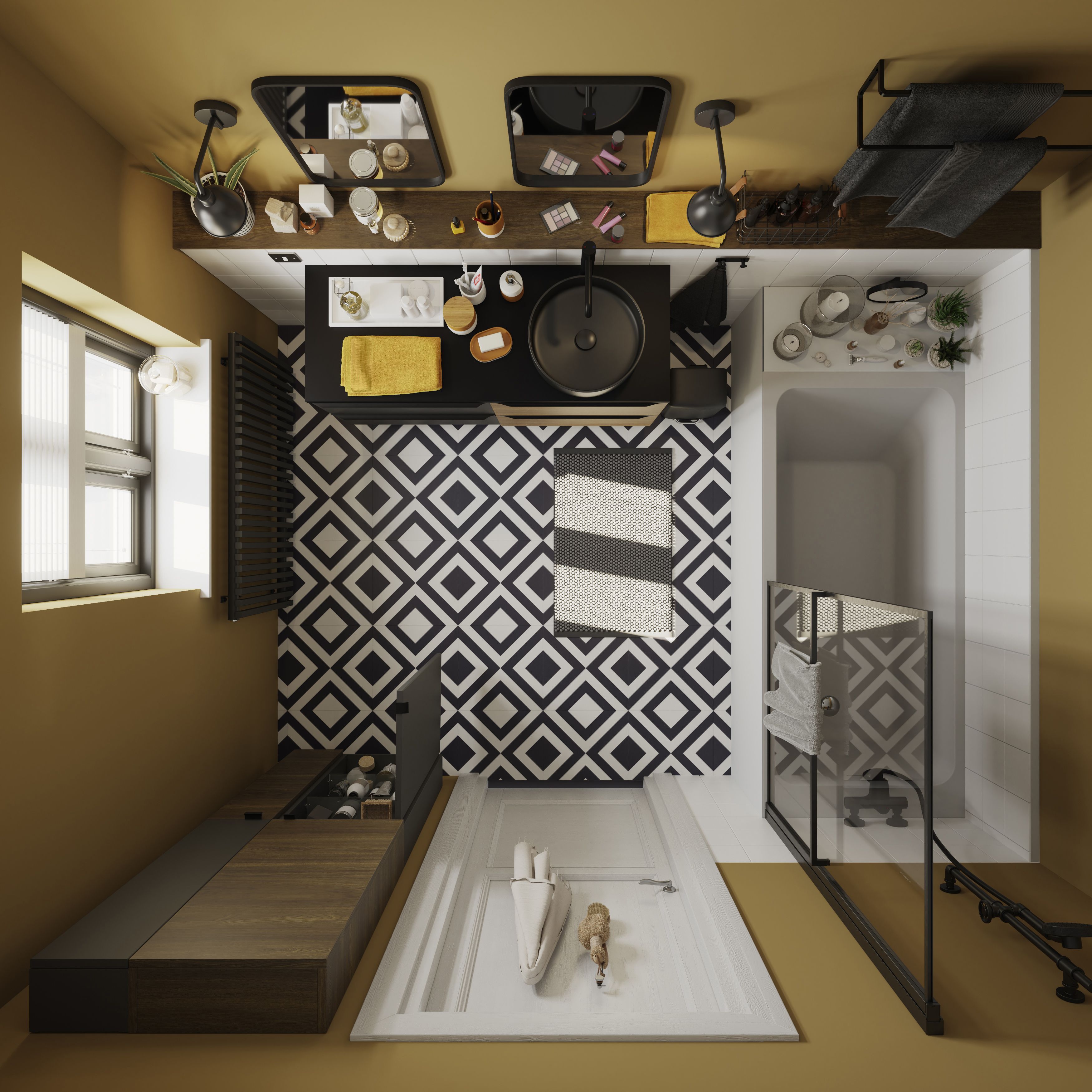 Colours Konkrete White Plain Porcelain Wall & floor Tile - 9