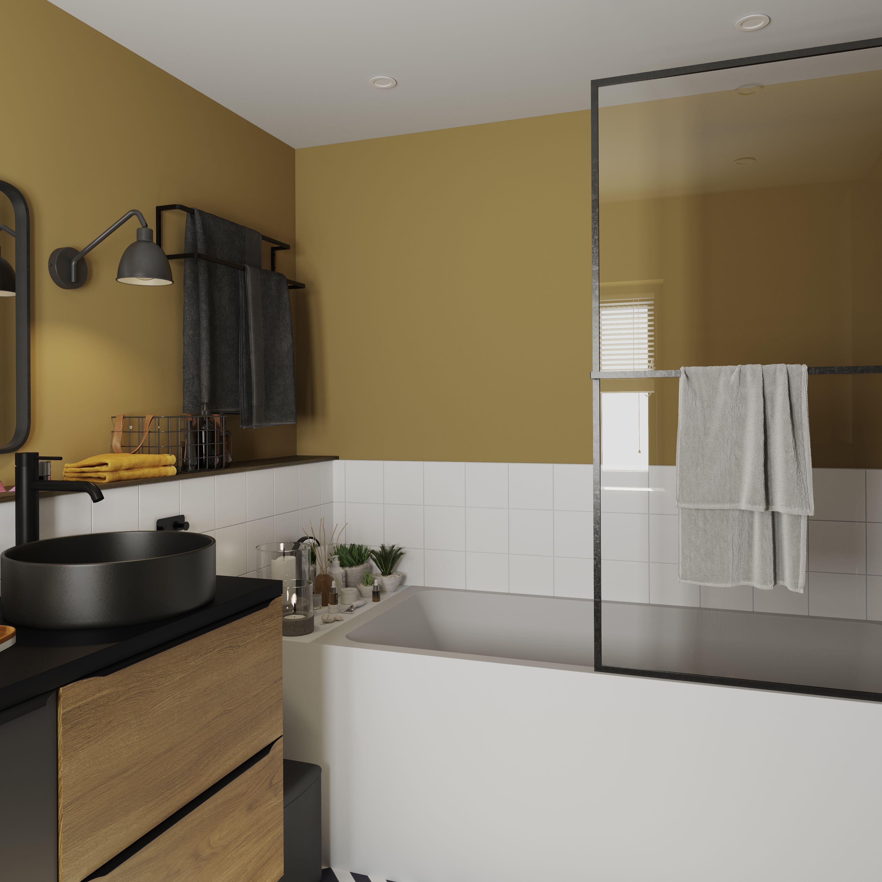 Colours Konkrete White Plain Porcelain Wall & floor Tile - 11