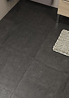 Kontainer Anthracite Matt Flat Concrete effect Porcelain Wall & floor Tile, Pack of 3, (L)590mm (W)590mm