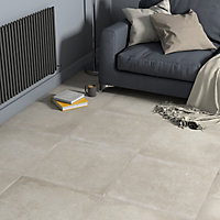 Kontainer Greige Matt Concrete effect Porcelain Wall & floor Tile Sample