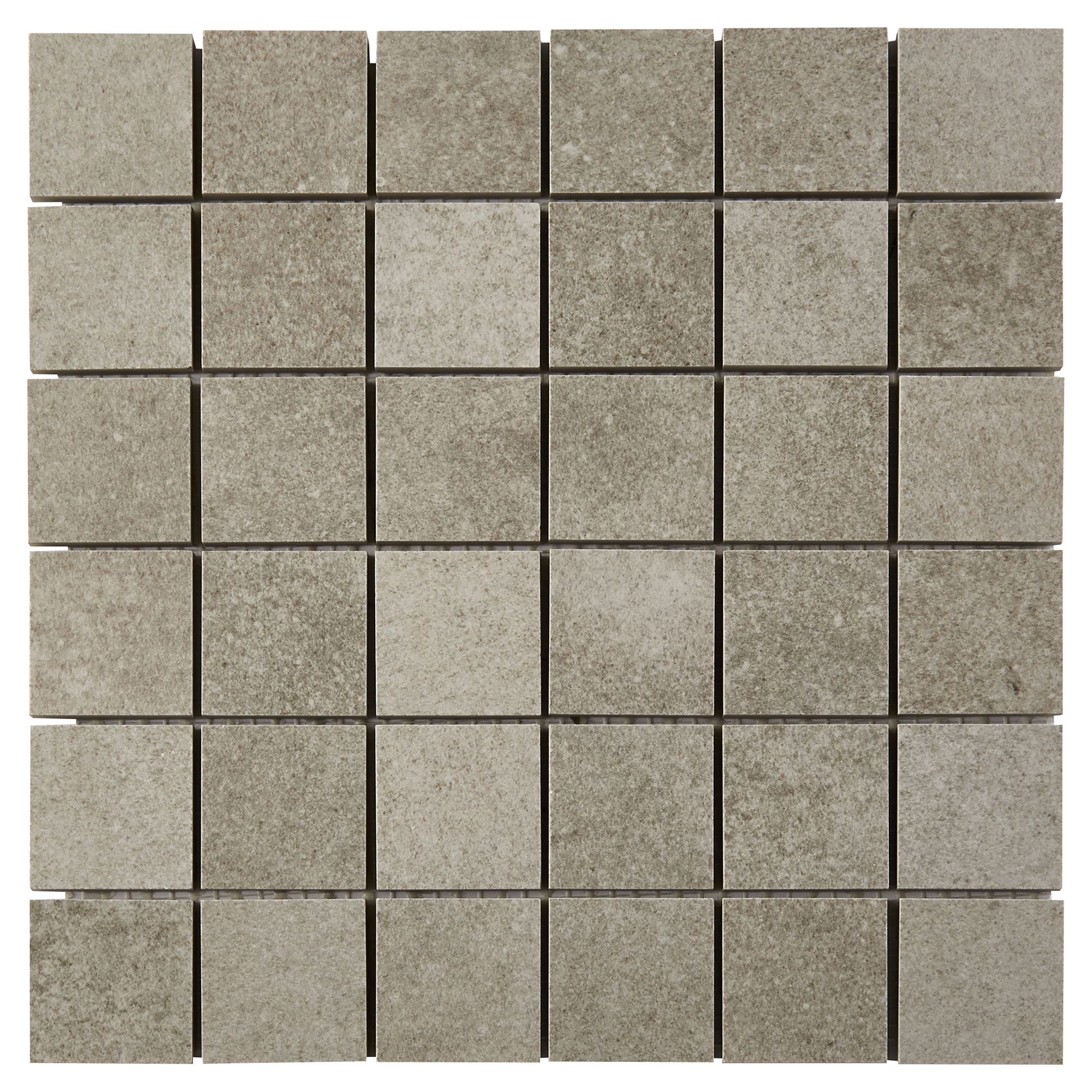 Kontainer Medium grey Concrete effect Porcelain Mosaic tile sheets, (L