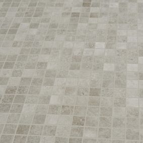 Kontainer Medium grey Matt Concrete effect Mosaic Porcelain 5x5 Mosaic tile sheet, (L)305mm (W)305mm