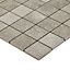 Kontainer Medium grey Matt Concrete effect Porcelain 5x5 Mosaic tile sheet, (L)305mm (W)305mm