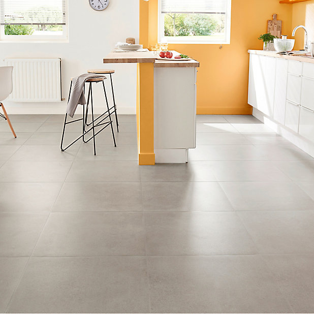 Kontainer Medium Grey Matt Flat, Floor Tiles Uk B Q