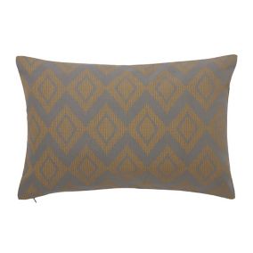 Kota Grey & orange Patterned Indoor Cushion (L)40cm x (W)60cm