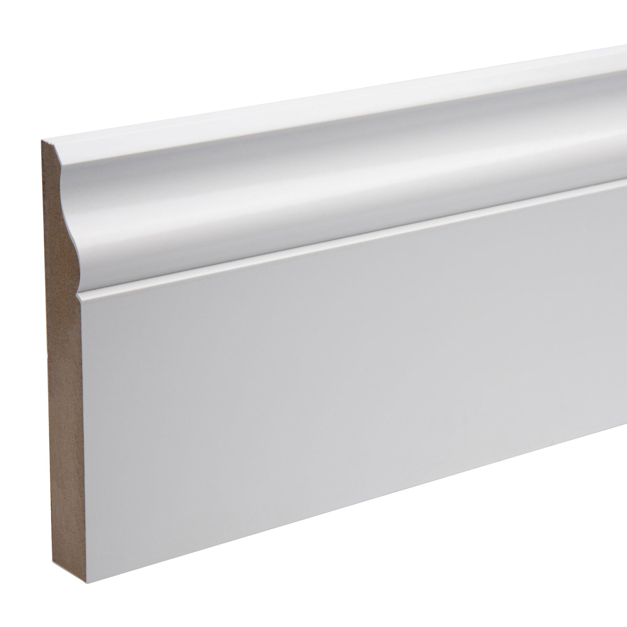 KOTA White MDF Ogee Skirting board (L)2400mm (W)119mm (T)18mm, Pack of 2
