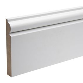 KOTA White MDF Torus Skirting board (L)2.4m (W)119mm (T)18mm, Pack of 2