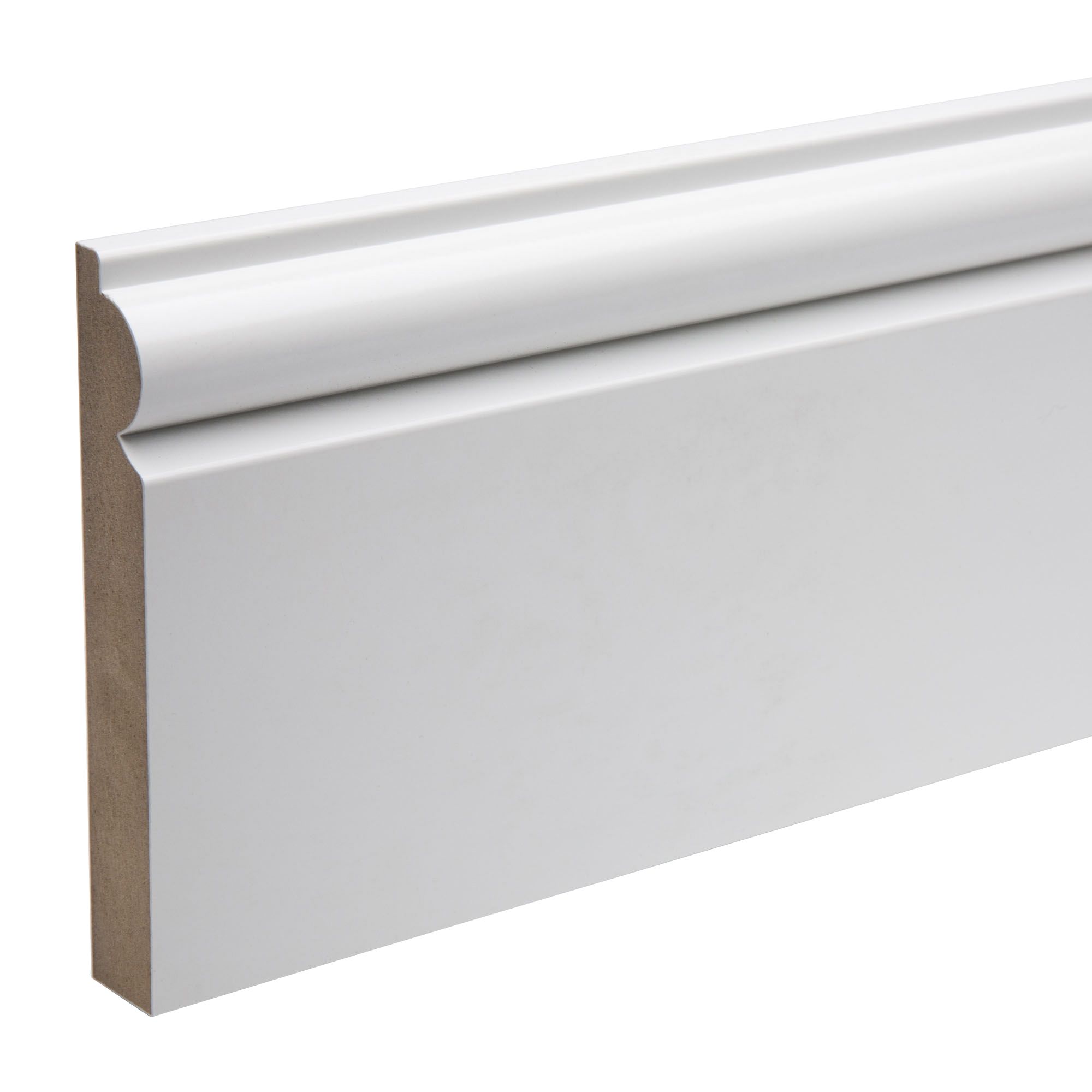 KOTA White MDF Torus Skirting board (L)2400mm (W)119mm (T)18mm, Pack of 2