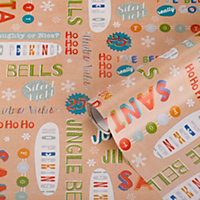 Kraft bright text Wrapping paper