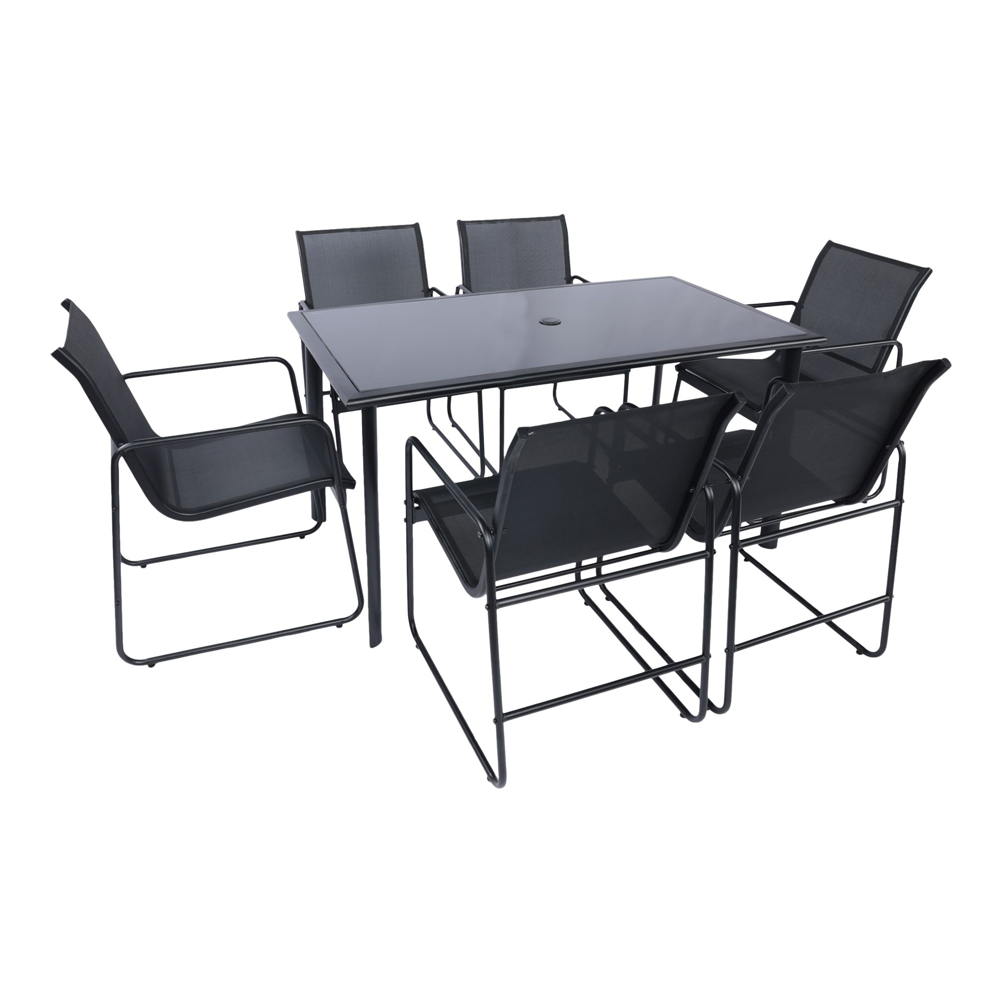 Krista Black Metal 6 seater Dining set