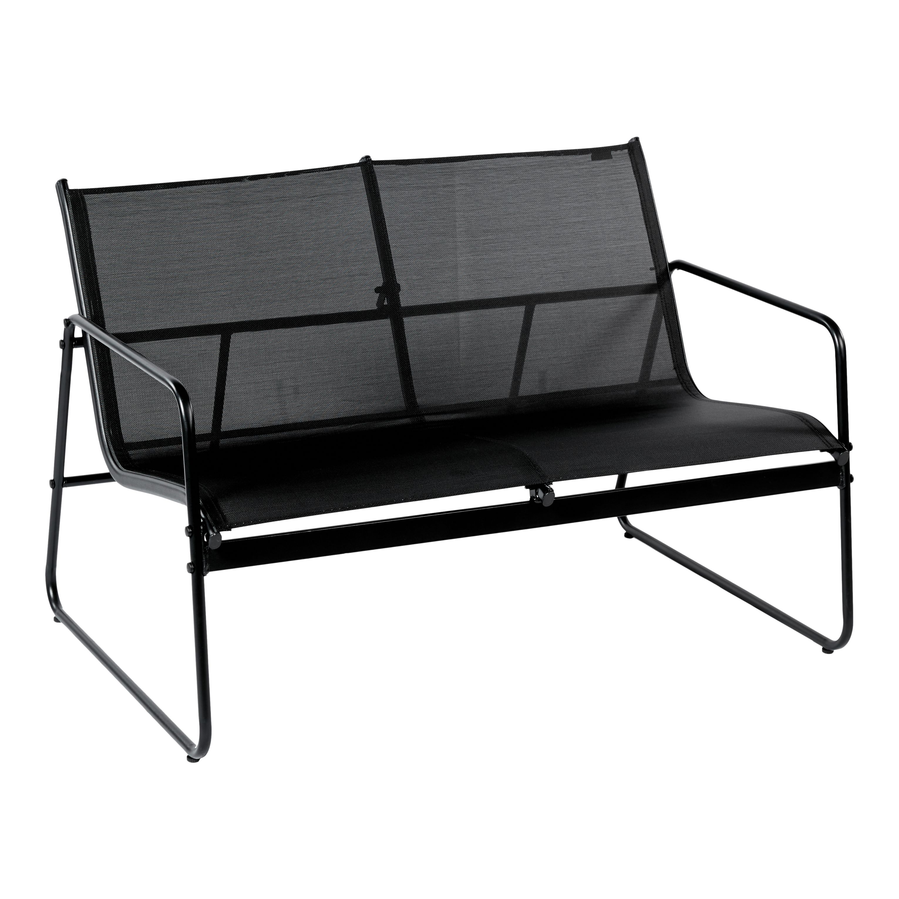 Krista Matt Black Metal 4 Seater Coffee set