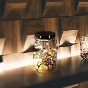 Kubija Clear Flower stem in jar Solar-powered Integrated LED Outdoor Decorative light