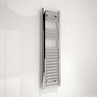 Kudox 227W Silver Towel heater (H)1100mm (W)300mm