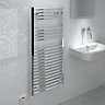 Kudox 250W Electric Silver Towel warmer (H)1100mm (W)500mm