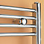 Kudox 381W Electric Silver Towel warmer (H)974mm (W)600mm