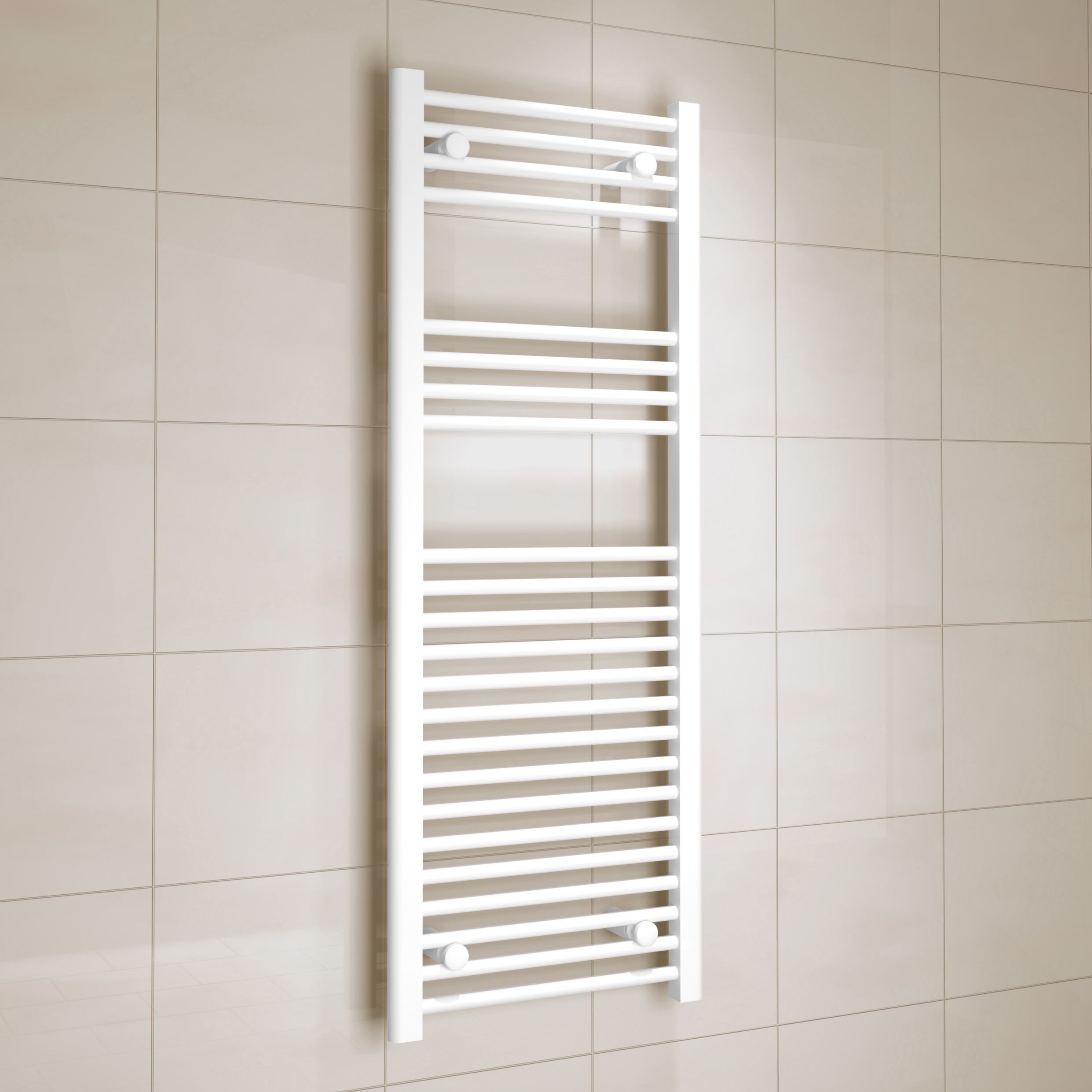 Kudox 456W Electric White Towel warmer (H)1200mm (W)450mm | DIY at B&Q