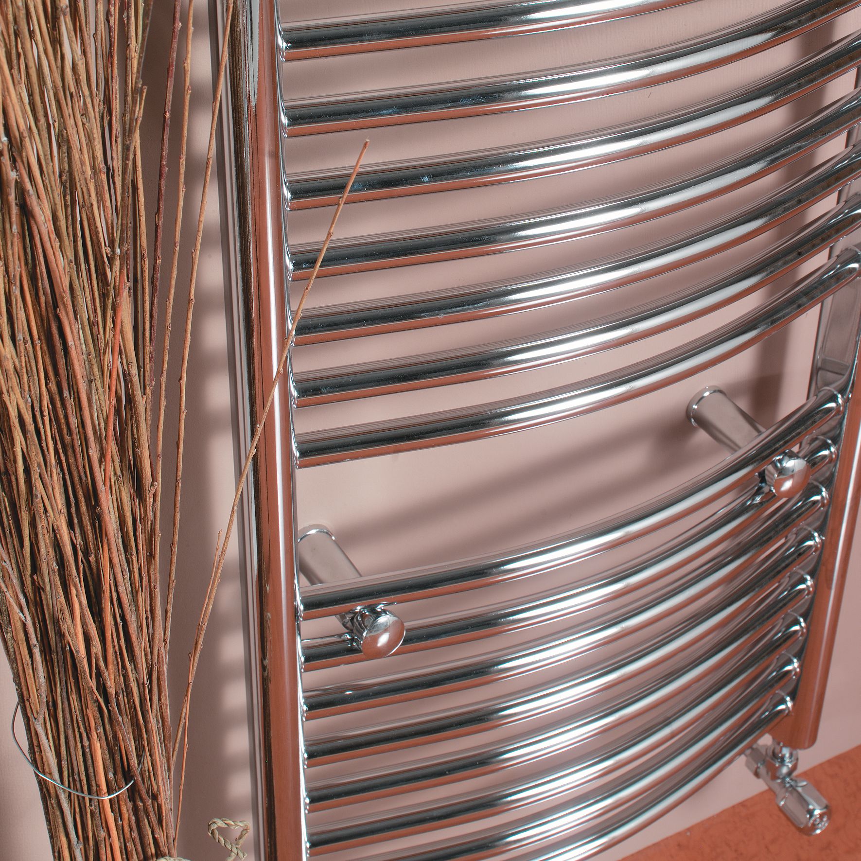 Kudox 517W Silver Towel heater (H)1674mm (W)450mm