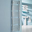 Kudox 653W Electric Silver Towel warmer (H)1674mm (W)600mm