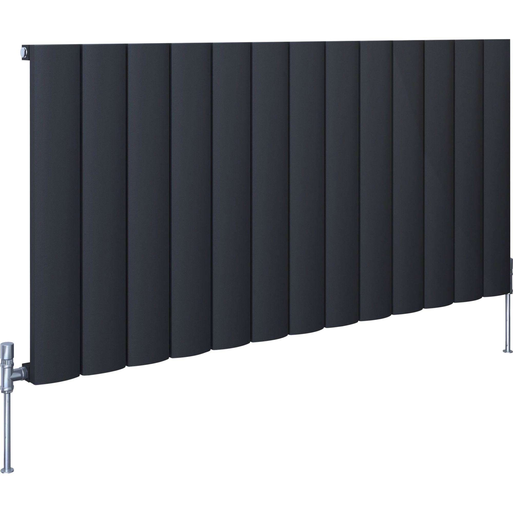 Kudox AluLite Black Horizontal Designer Radiator, (W)1230mm x (H)600mm