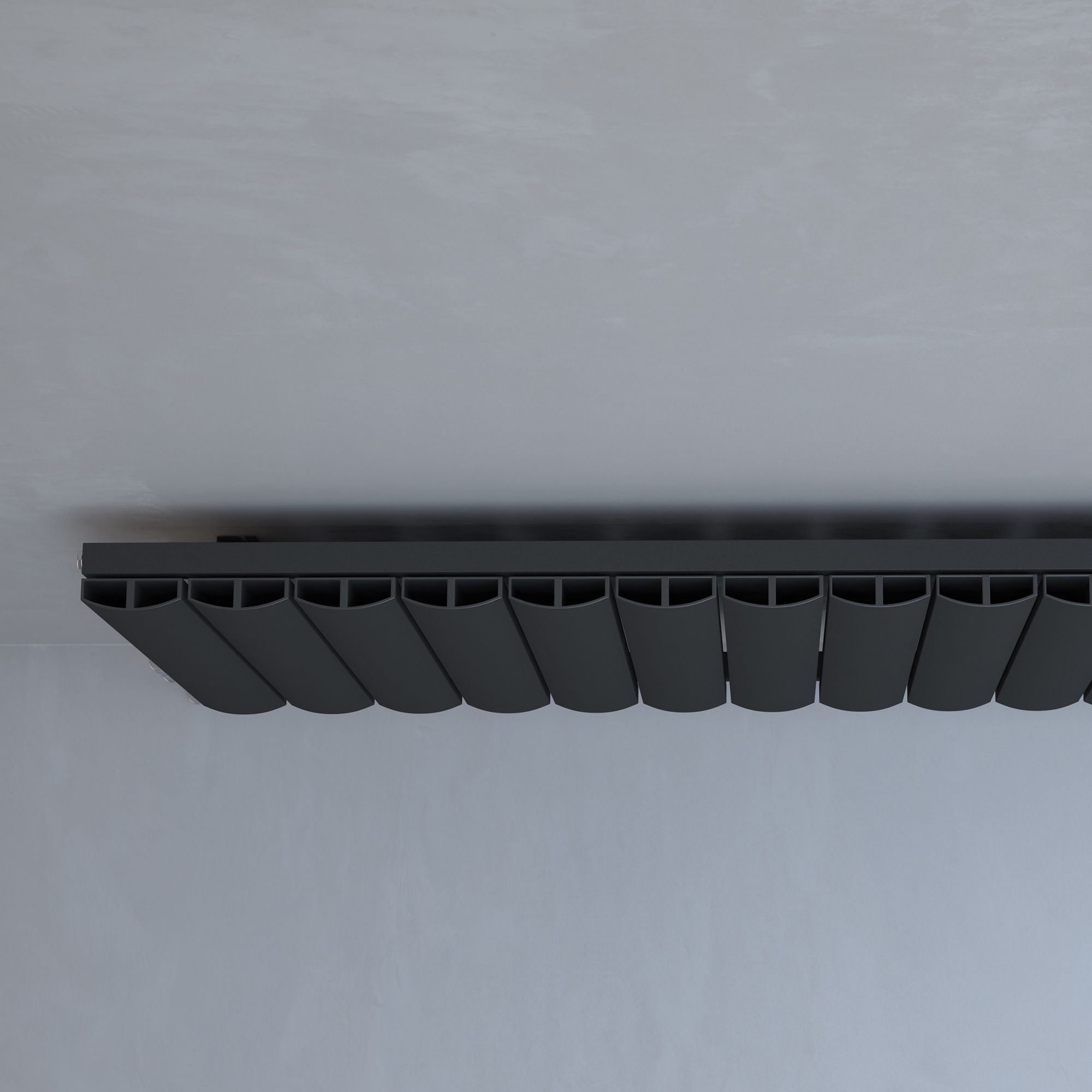 Kudox AluLite Black Horizontal Designer Radiator, (W)1230mm x (H)600mm