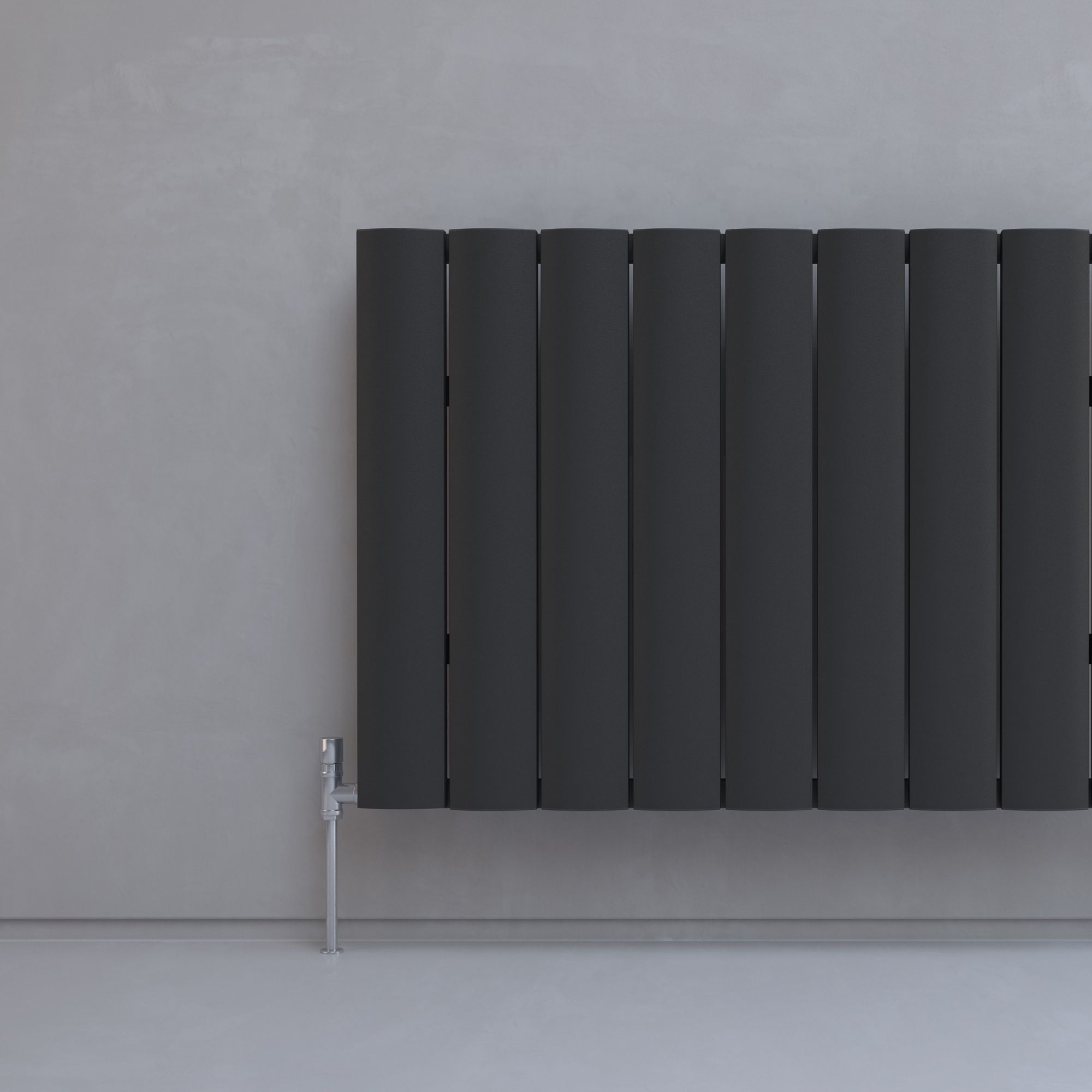 Kudox AluLite Black Horizontal Designer Radiator, (W)850mm x (H)600mm