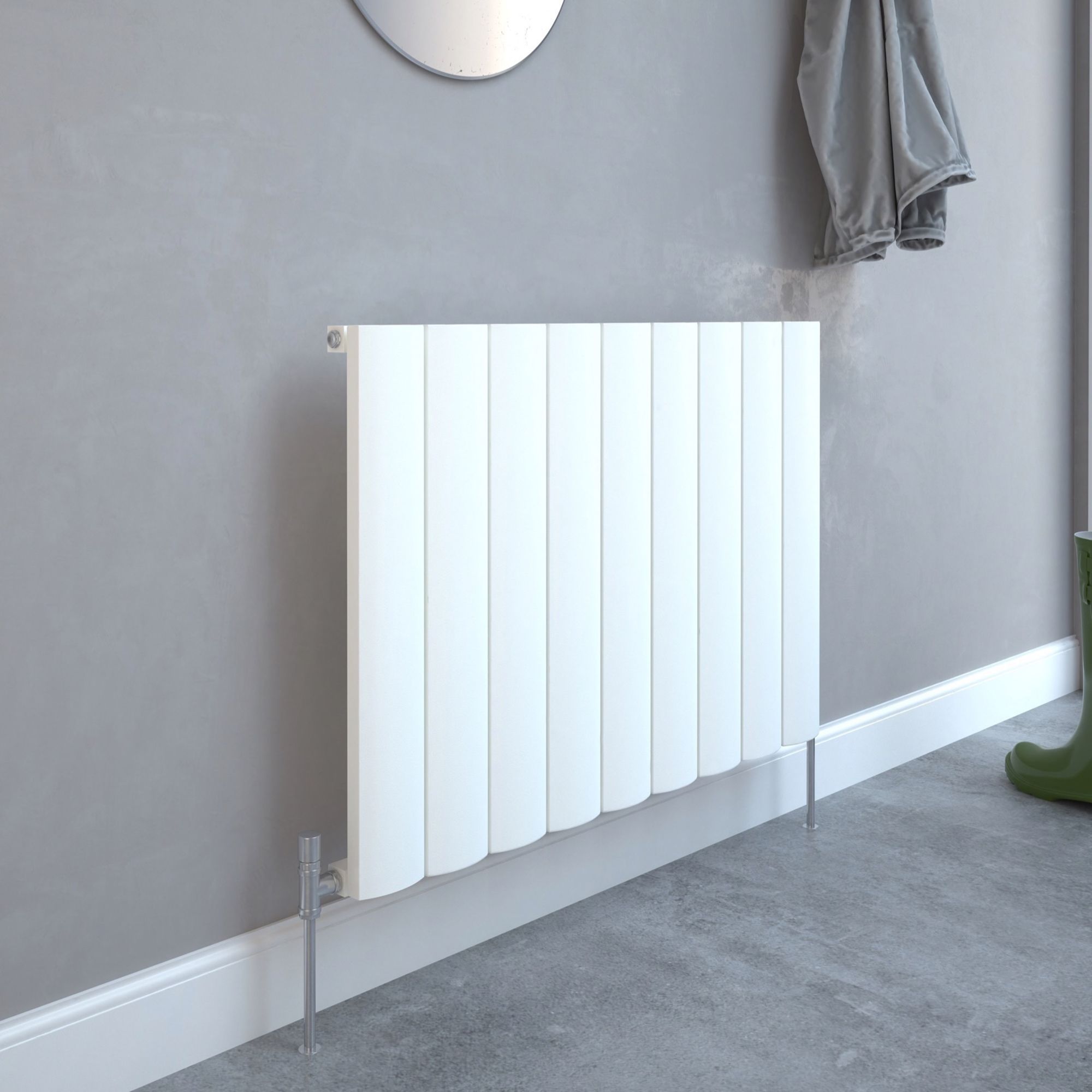 Kudox AluLite White Horizontal Designer Radiator, (W)850mm x (H)600mm
