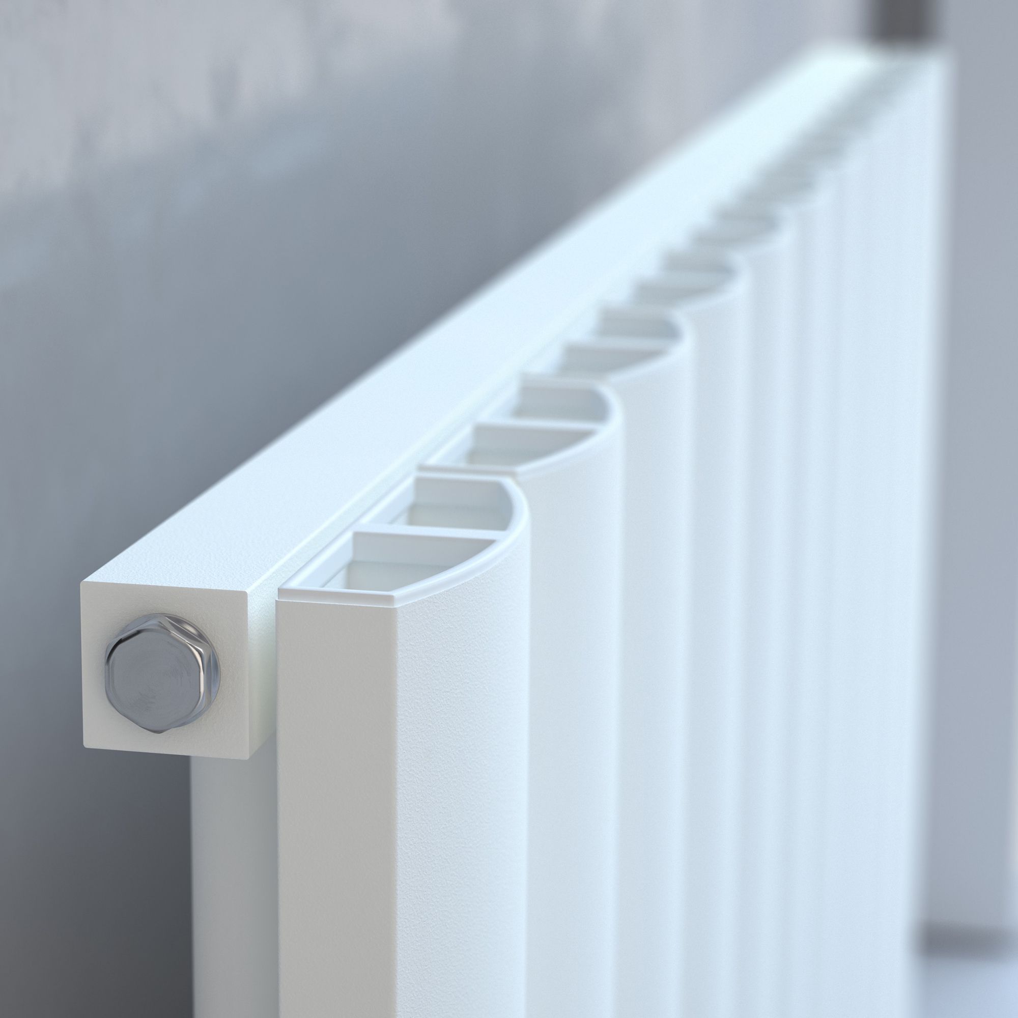 Kudox AluLite White Horizontal Designer Radiator, (W)850mm x (H)600mm