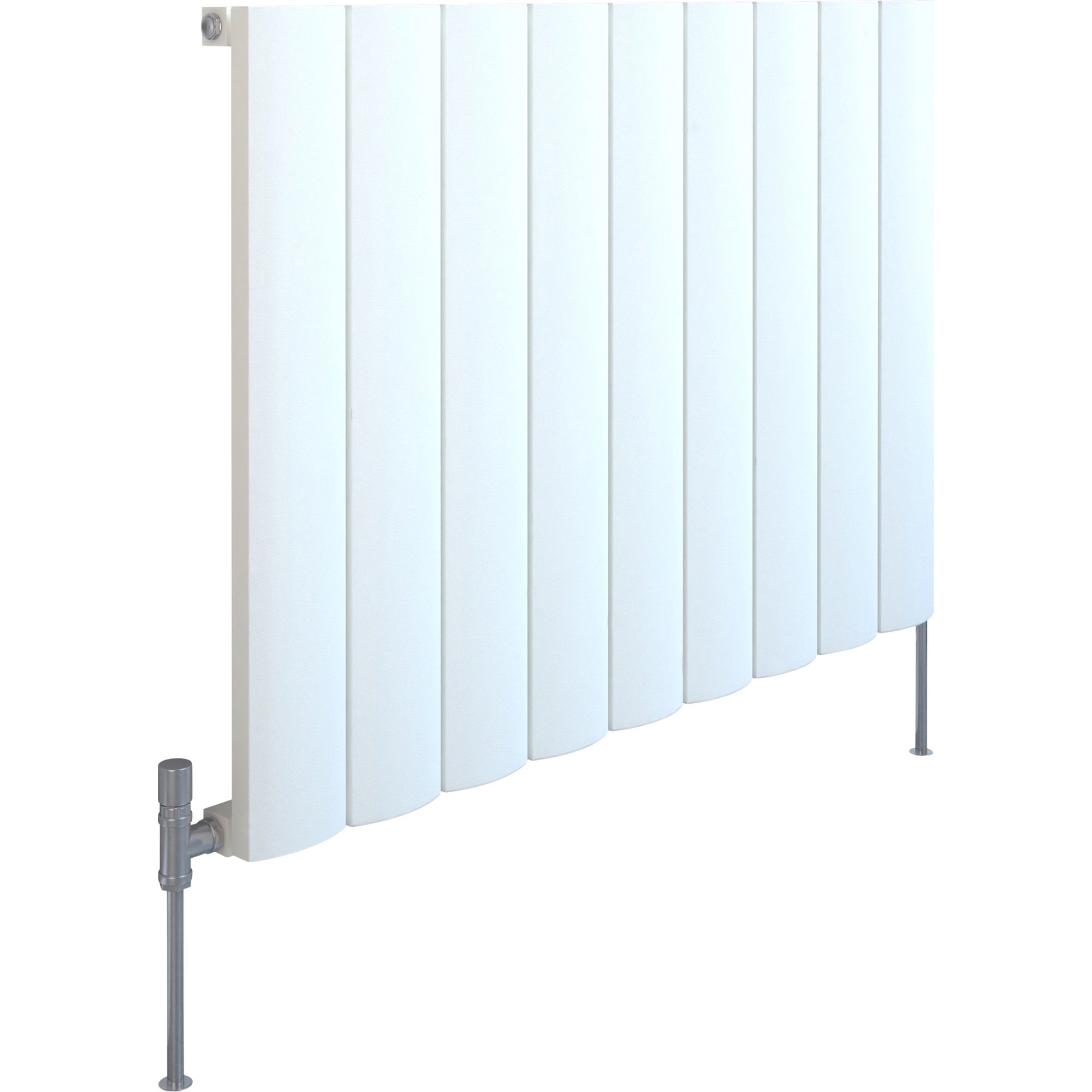 Kudox AluLite White Horizontal Designer Radiator, (W)850mm x (H)600mm