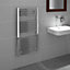 Kudox Electric Silver Towel warmer (H)1000mm (W)500mm