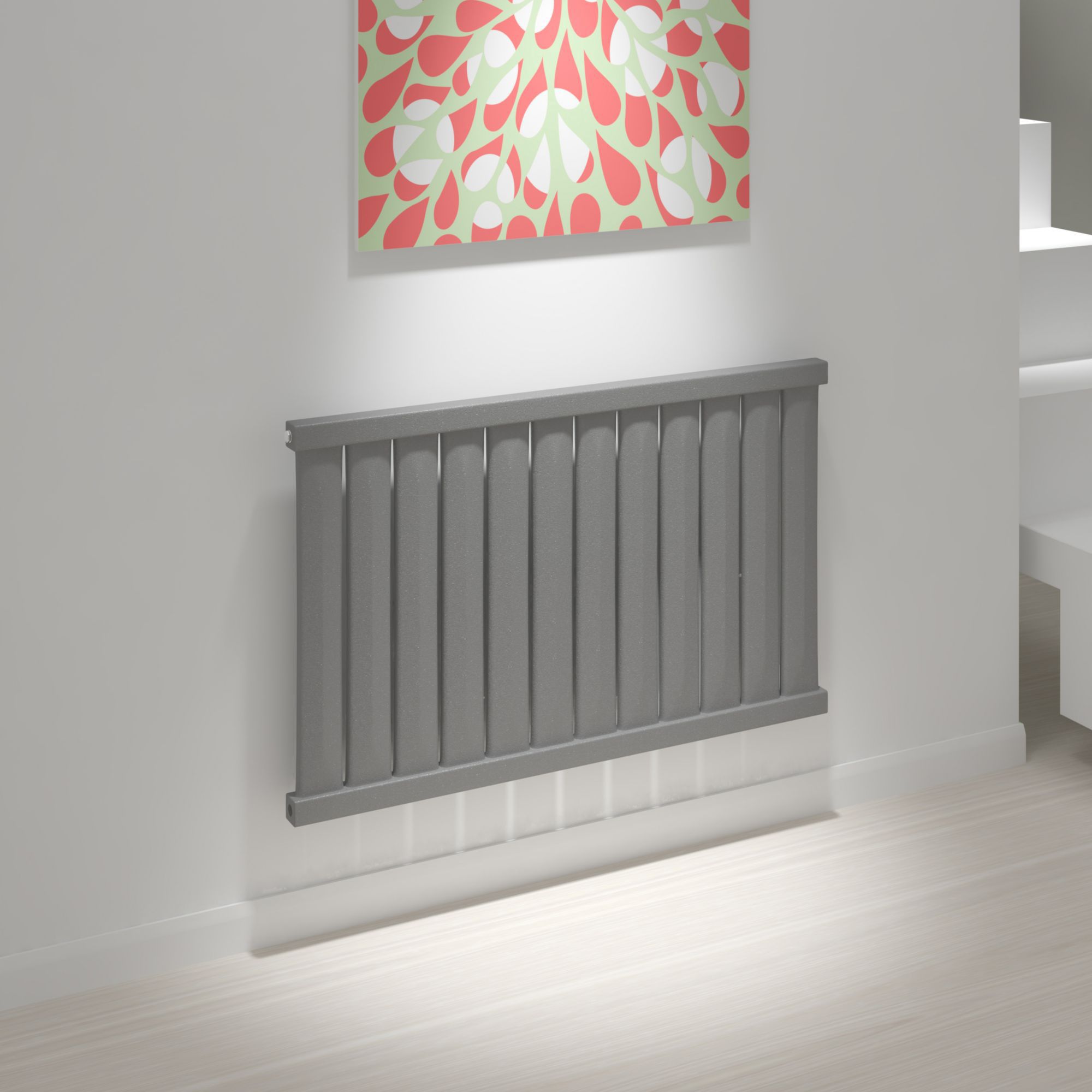 Kudox Elmas Matt anthracite Horizontal Designer Radiator, (W)970mm x (H)600mm