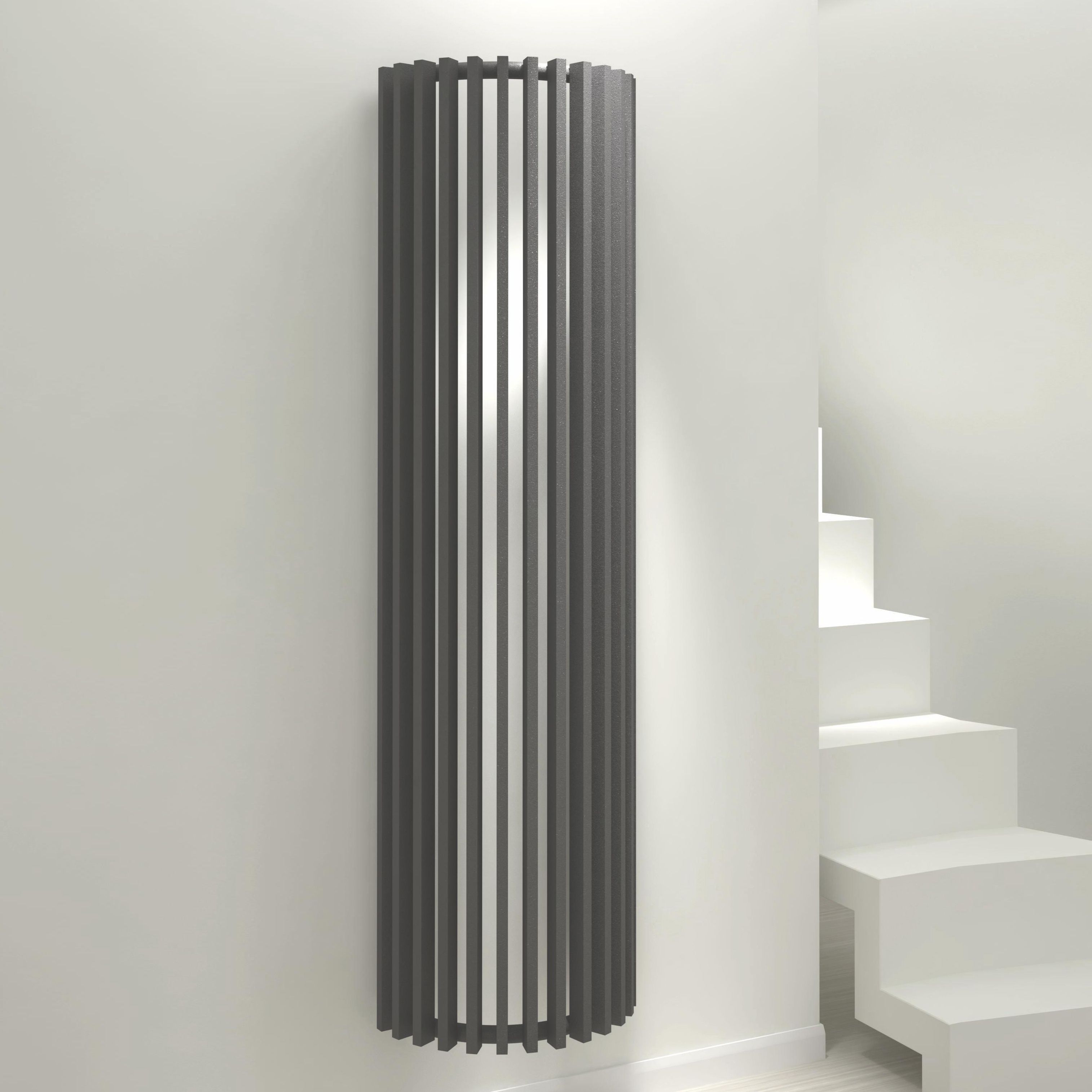 Kudox Tallos Grey Vertical Designer Radiator, (W)500mm x (H)1800mm