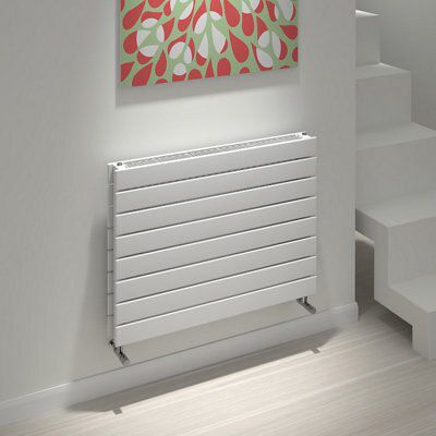 Kudox Tira White Horizontal Designer Radiator, (W)800mm x (H)588mm