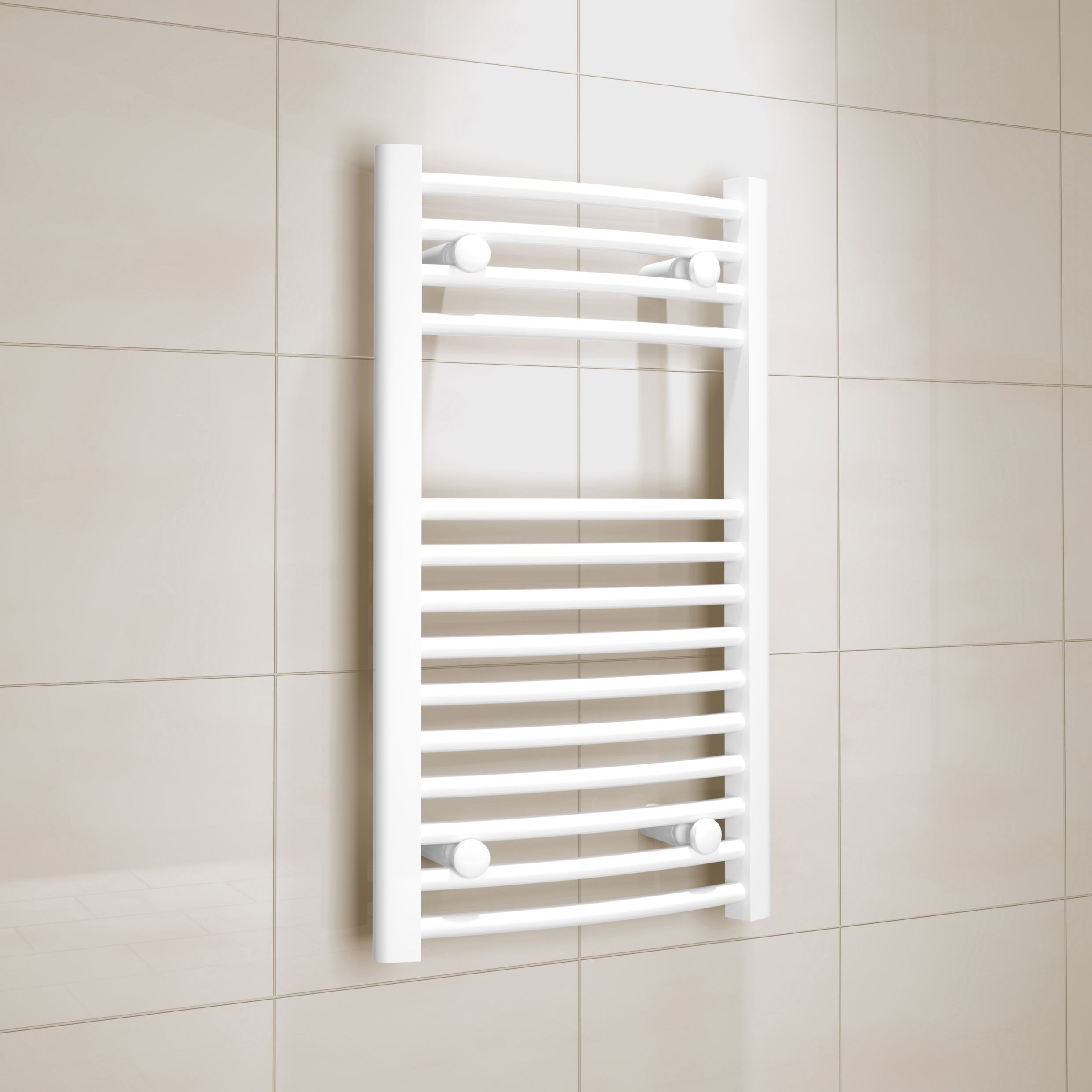 Kudox White Electric Towel warmer (W)400mm x (H)700mm