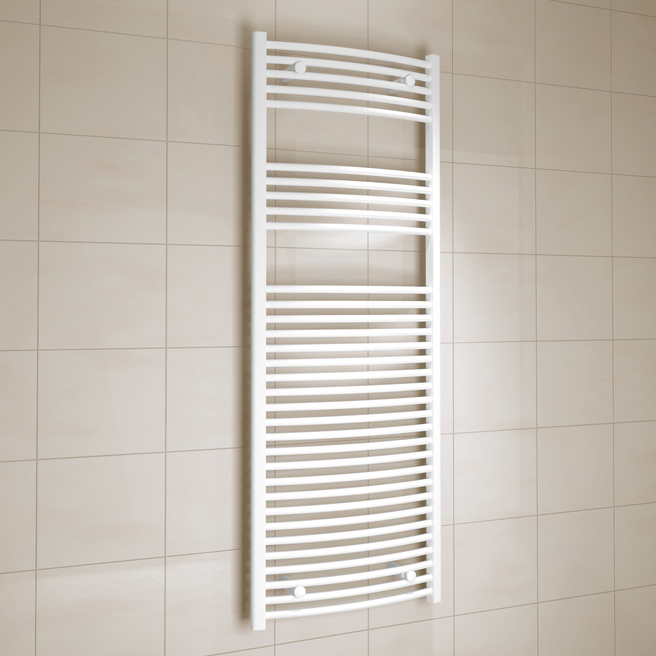 Kudox White Electric Towel warmer (W)600mm x (H)1600mm