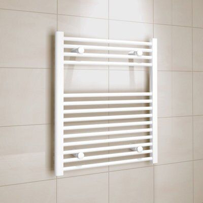 Kudox White Electric Towel warmer (W)600mm x (H)700mm