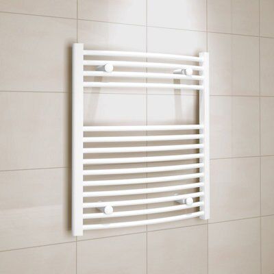 Kudox White Electric Towel warmer (W)600mm x (H)700mm