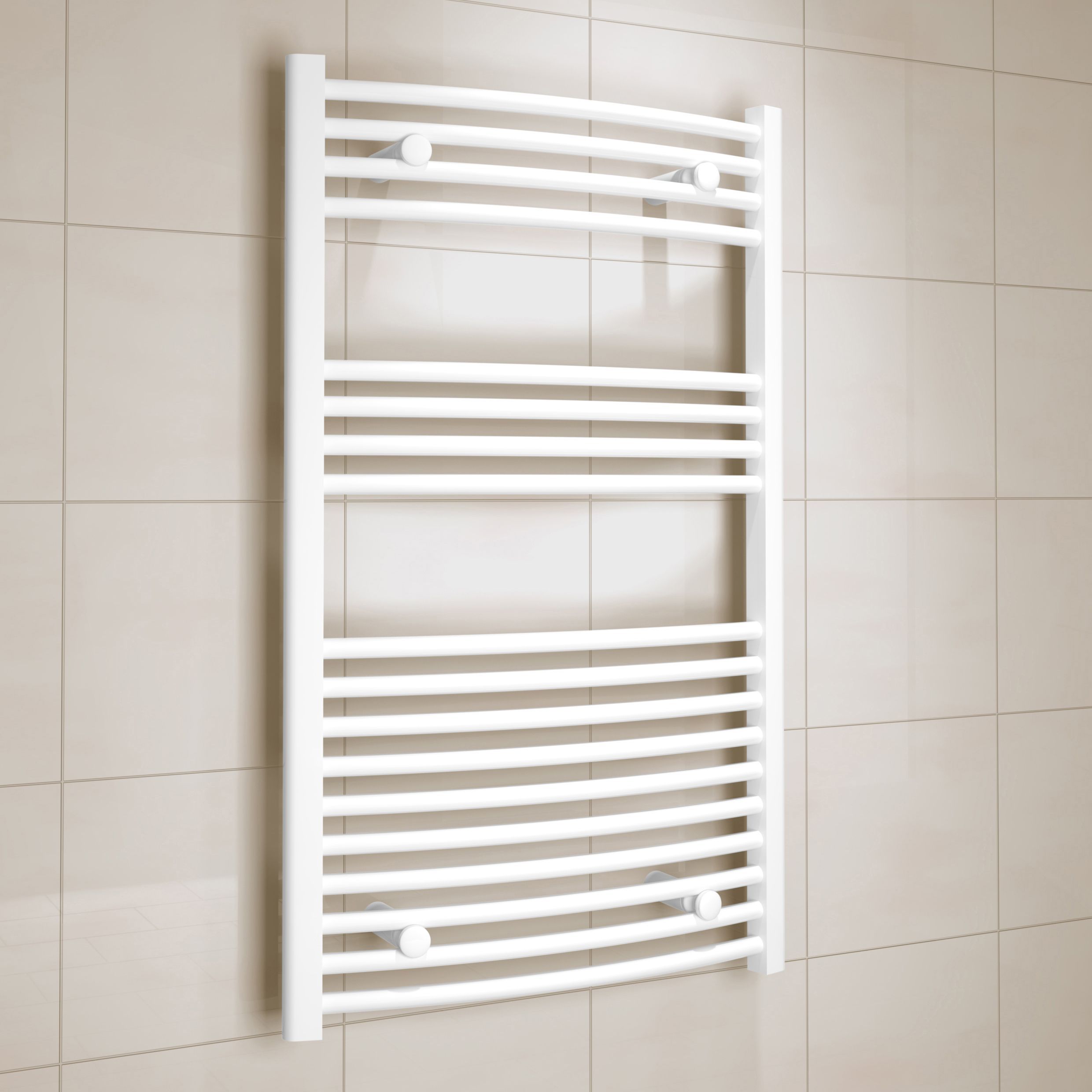 Kudox White Towel warmer (W)600mm x (H)1000mm | DIY at B&Q