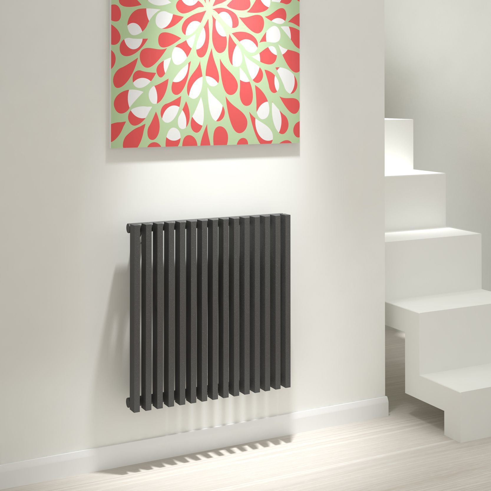 Kudox Xylo Anthracite Vertical Designer Radiator, (W)580mm x (H)600mm
