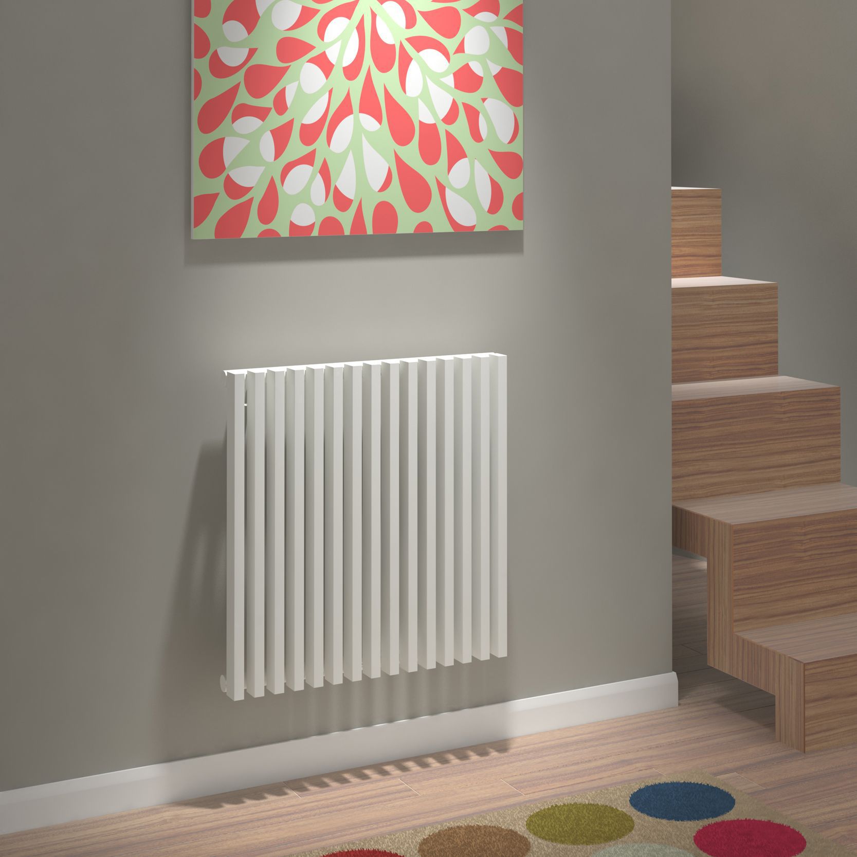 Kudox Xylo White Vertical Designer Radiator, (W)580mm x (H)600mm