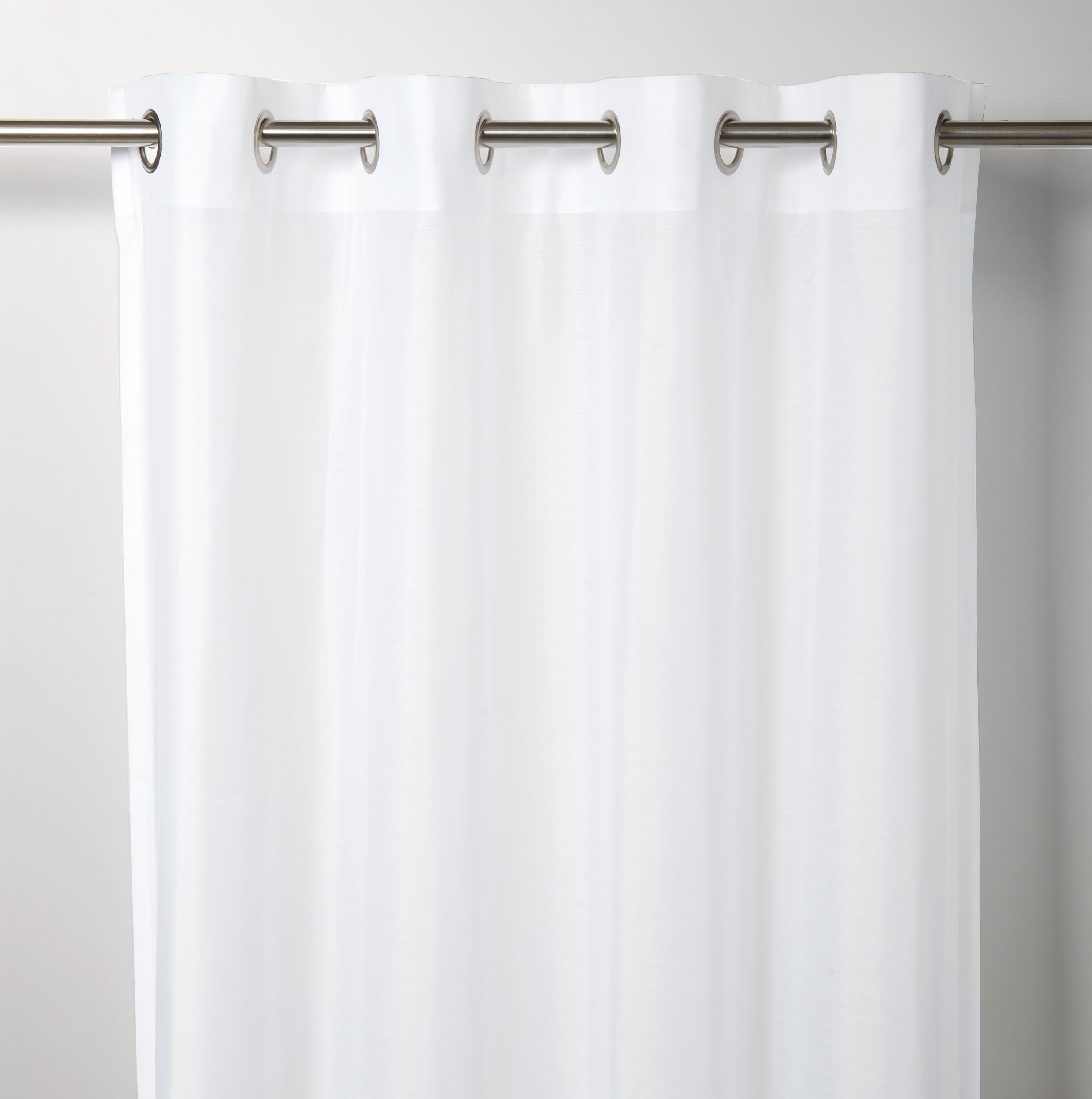 Kymbe White Plain Unlined Eyelet Voile curtain (W)140cm (L)260cm, Single