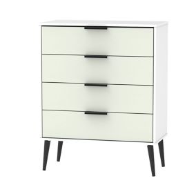 Kyoto Matt grey & white Chipboard & MDF 4 Drawer Chest of drawers (H)910mm (W)765mm (D)395mm