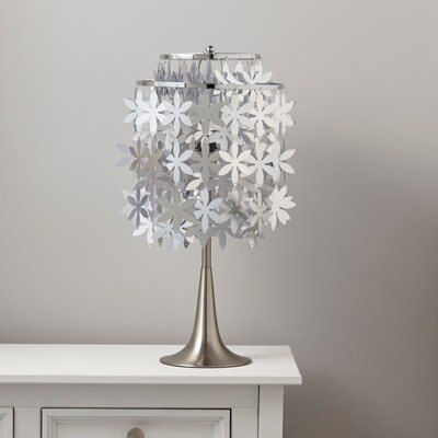 KYRA TABLE LAMP SILVER EFFECT