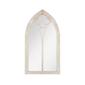 La Hacienda Aston & Wold Church window Antique White Arch Framed Garden mirror 1050mm x 560mm