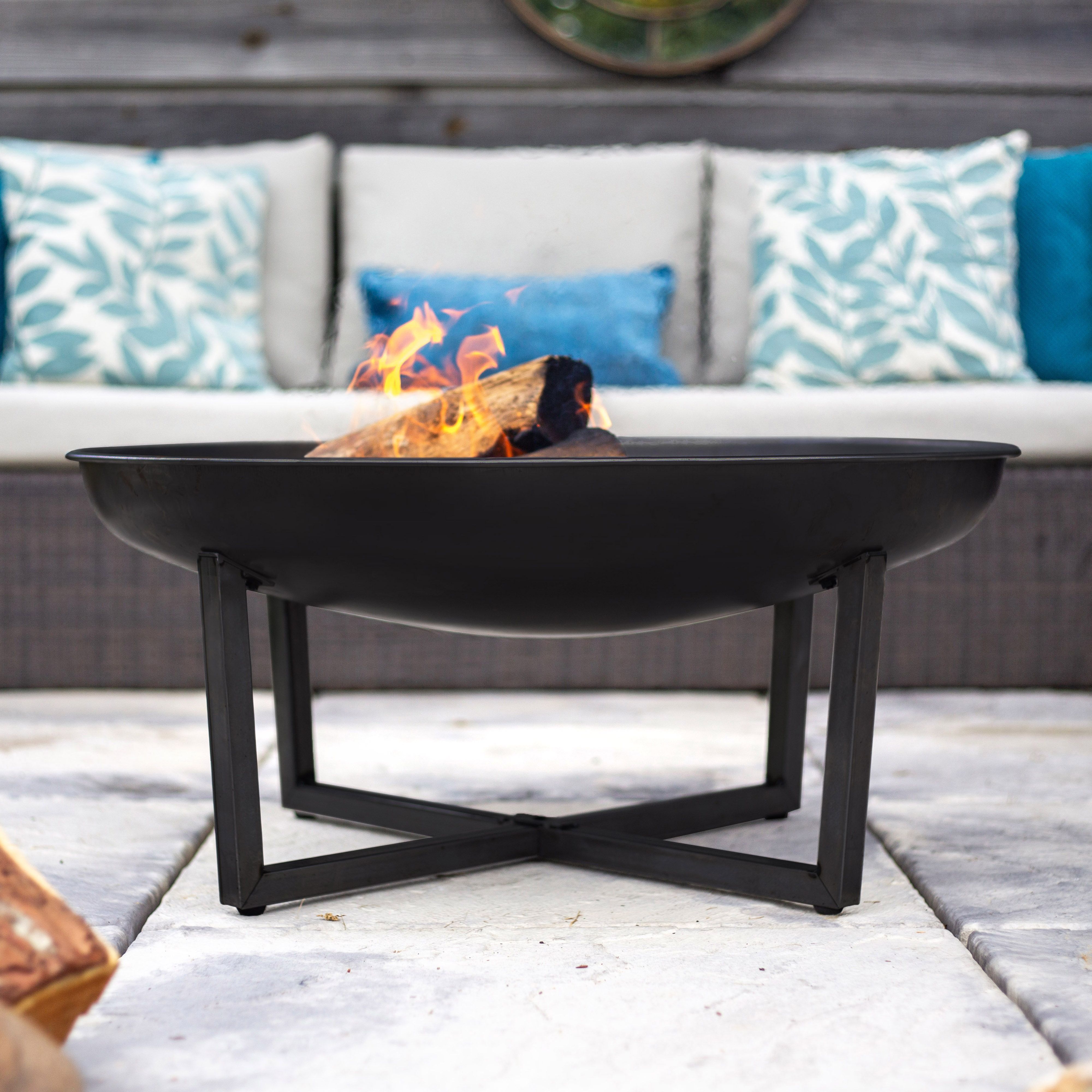 La Hacienda Brookdale Steel Matt Black Round Firepit