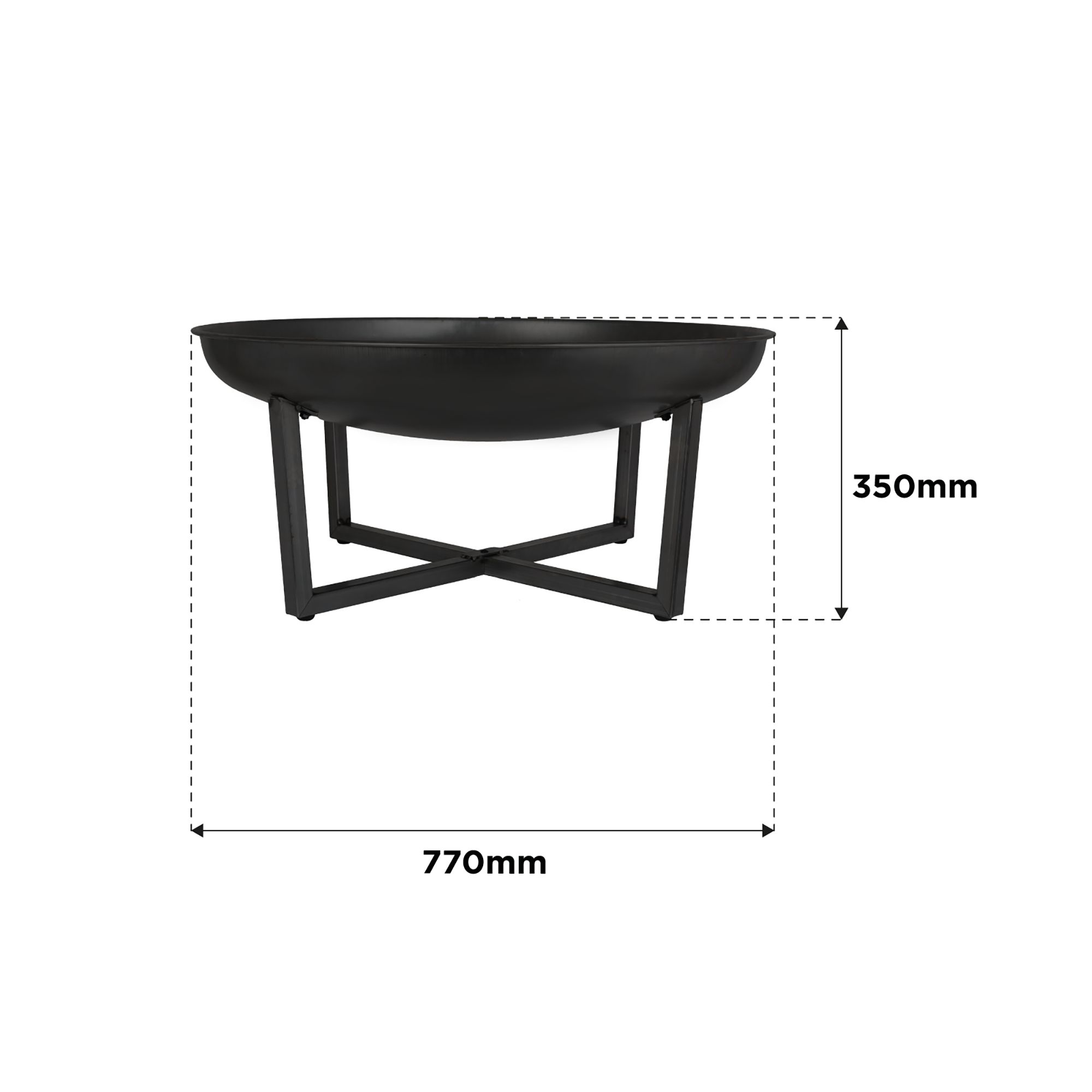 La Hacienda Brookdale Steel Matt Black Round Firepit