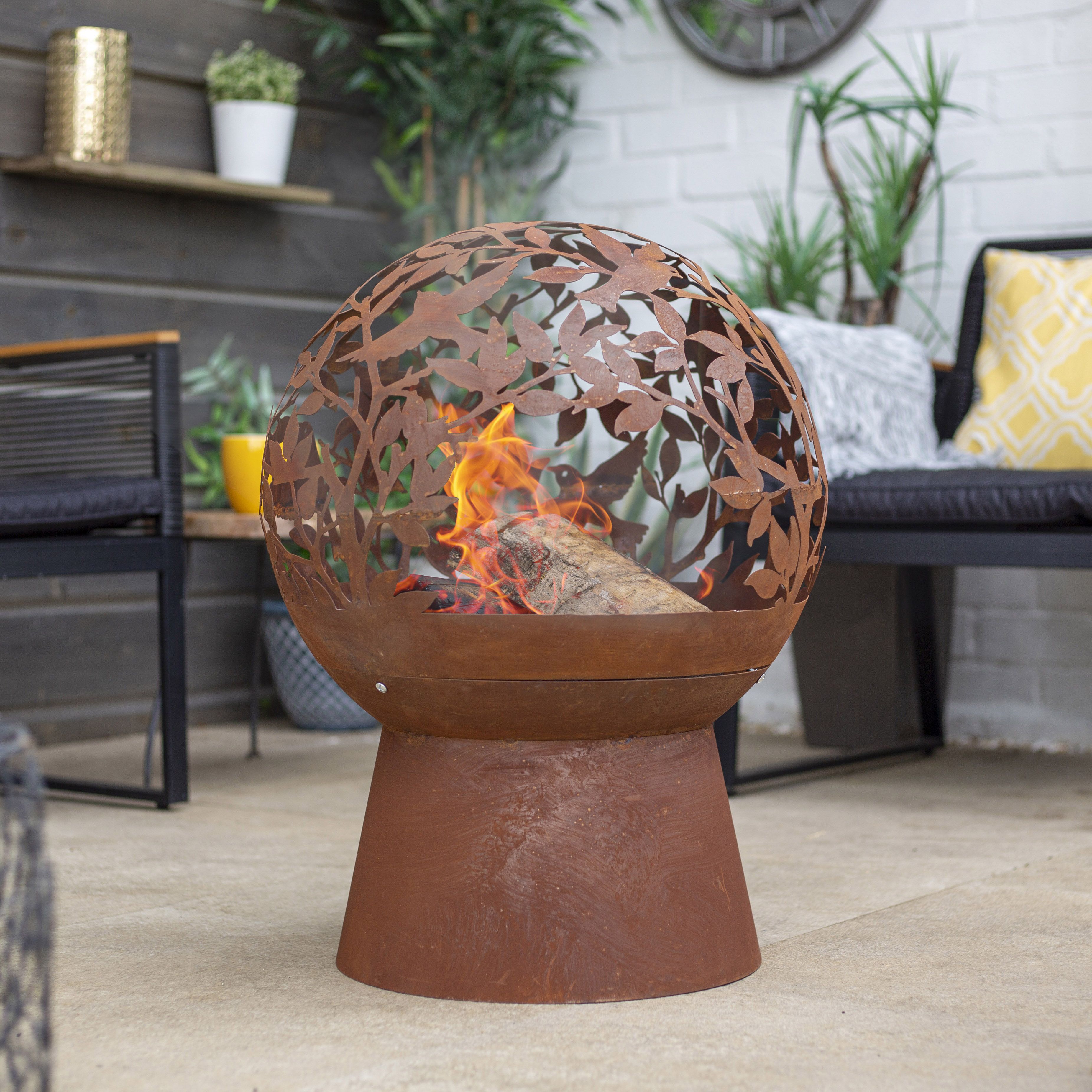 La Hacienda Globe Steel Firepit DIY at B Q