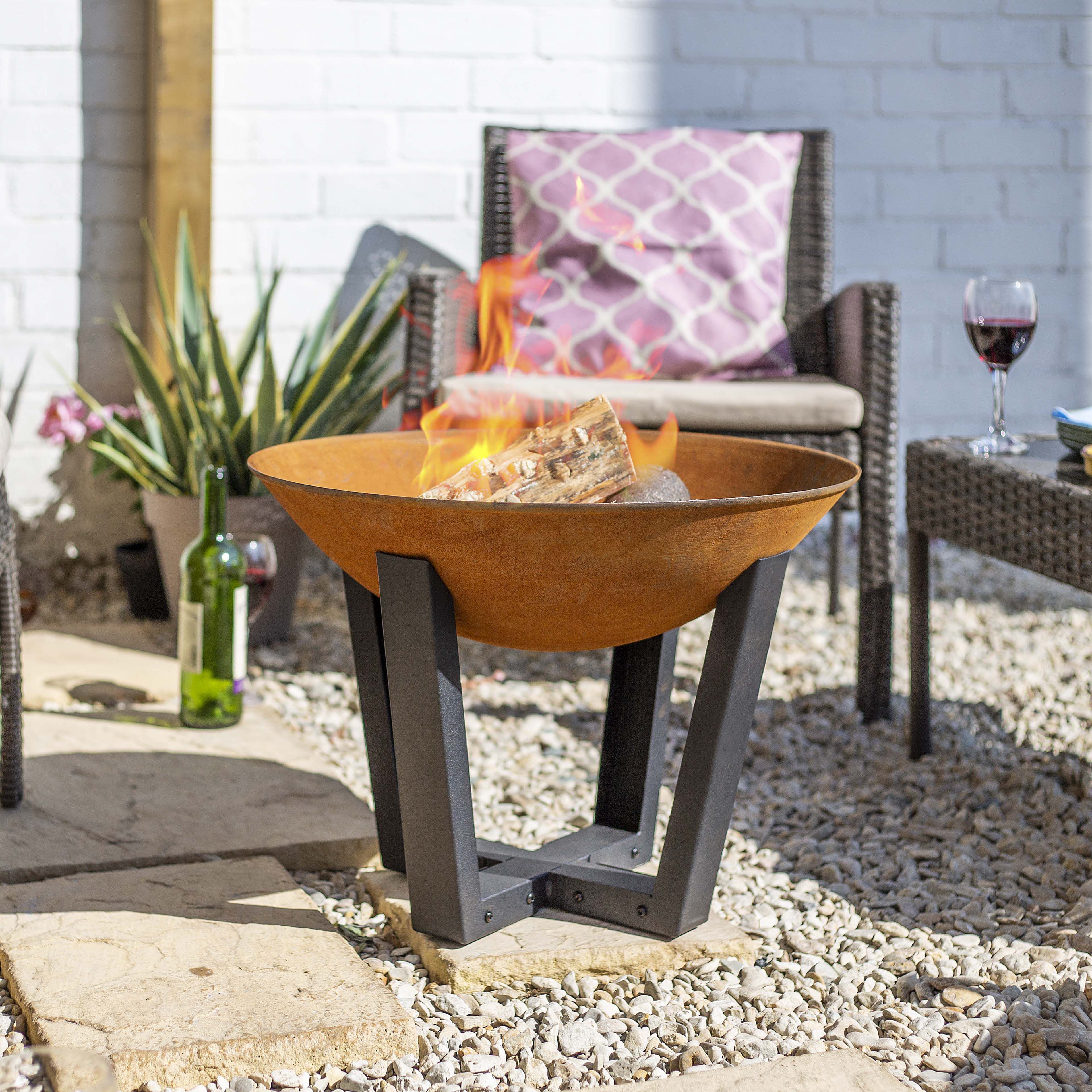 La Hacienda Icarus Cast iron & steel Oxidised Firepit
