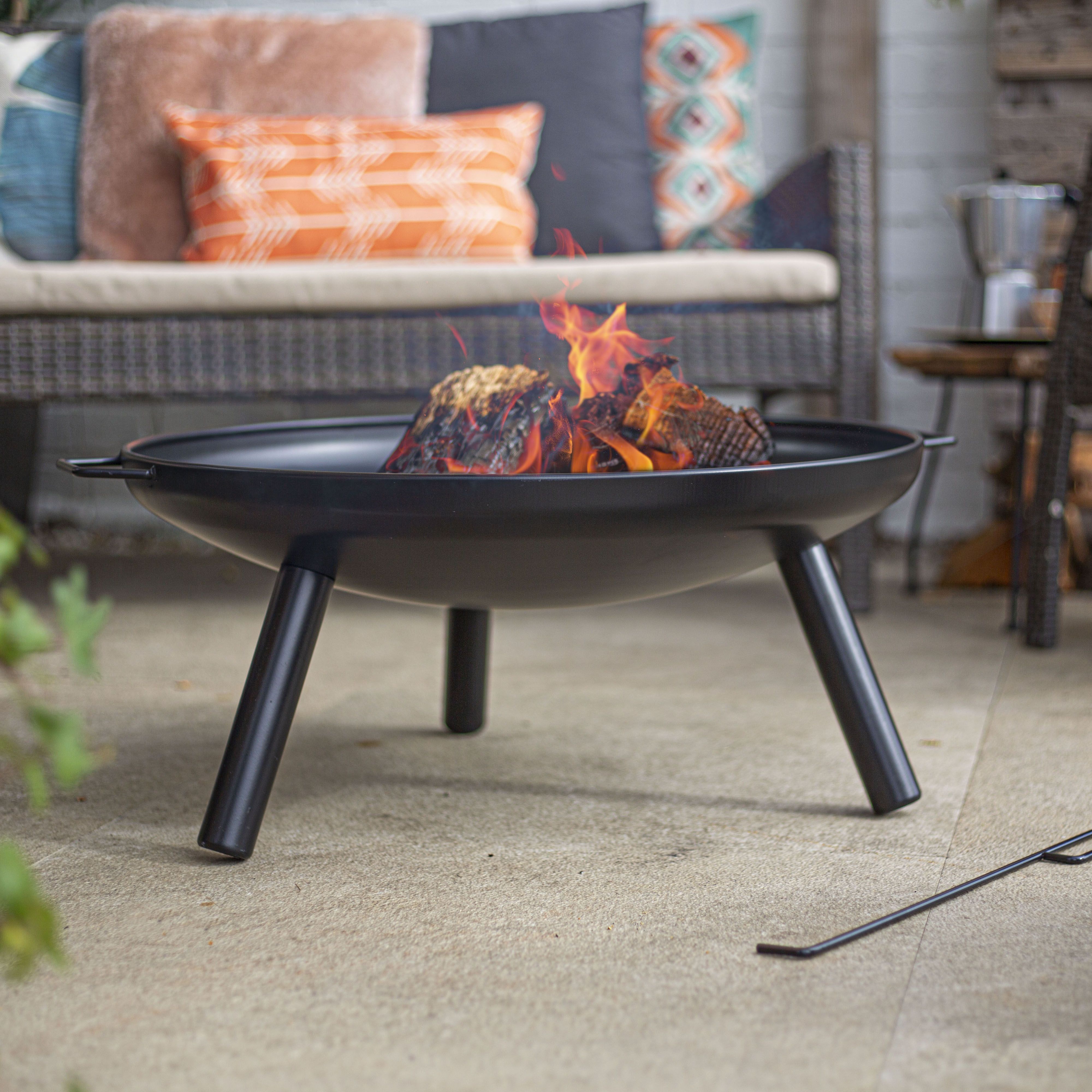 La Hacienda Kindled Mini Steel Matt Black Round Firepit