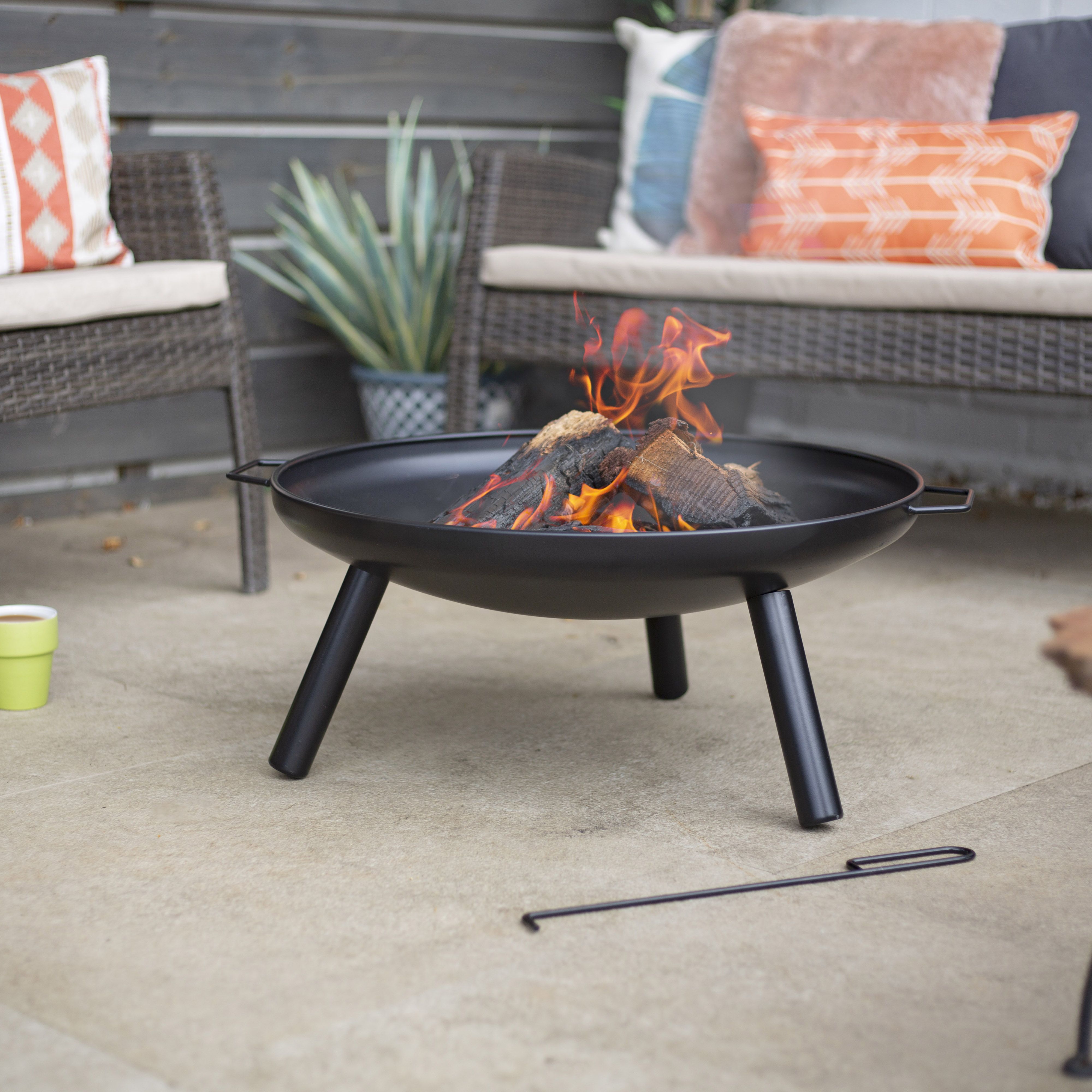 La Hacienda Kindled Mini Steel Matt Black Round Firepit