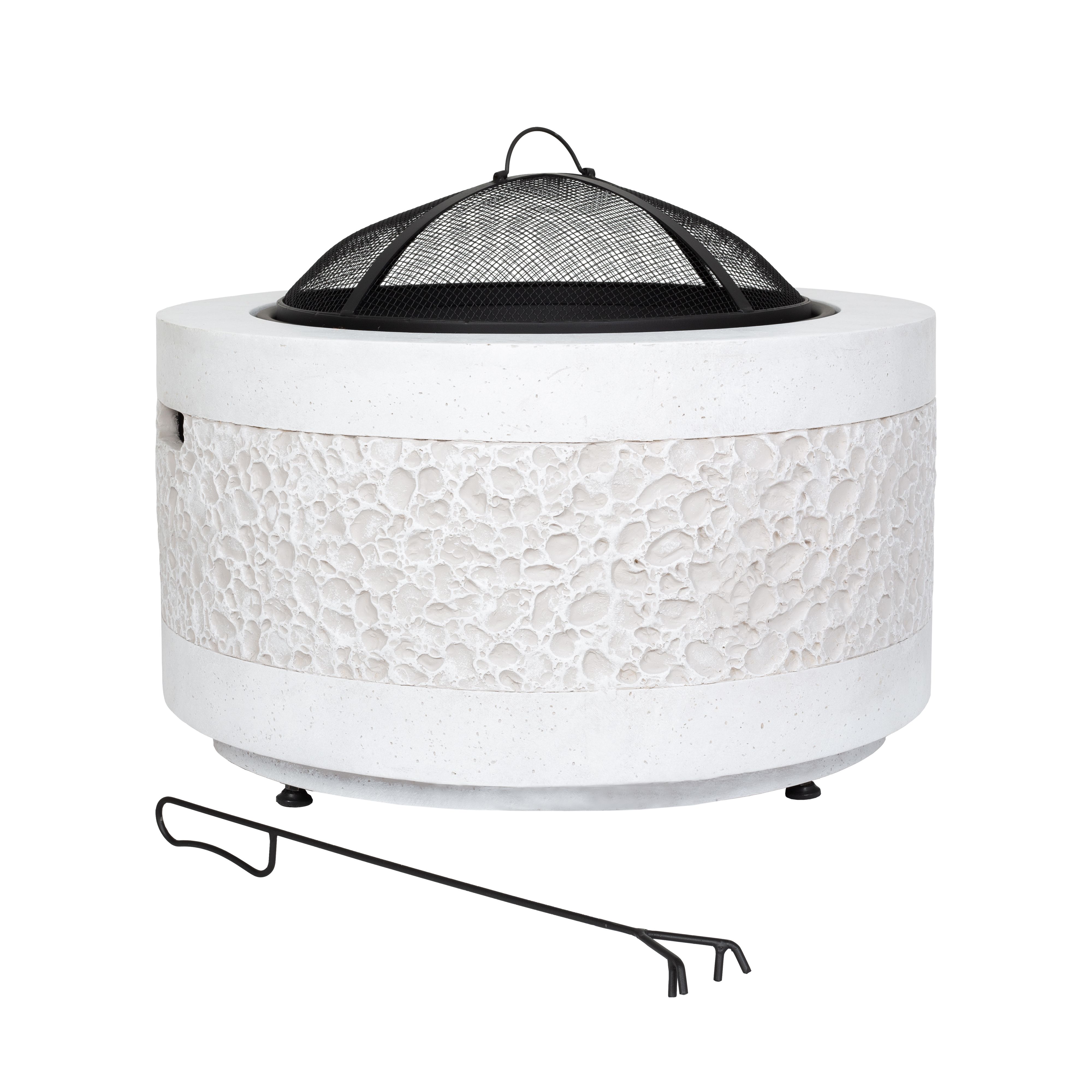 La Hacienda Piedra Steel Matt Grey Round Firepit